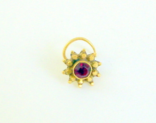 VINTAGE TRIBAL JEWELRY OLD 22 CT GOLD NOSE STUD NOSE RING DANCE INDIA