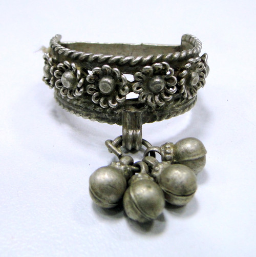 Vintage antique old silver big toe rings dance jewellery 8036
