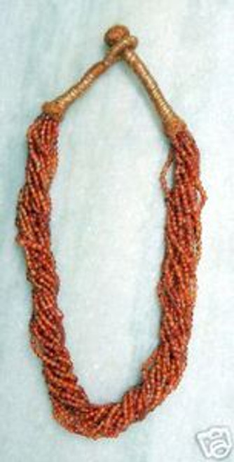 265 CTW DESIGNER 12 ROW CARNELIAN STONE BEADS NECKLACE 465