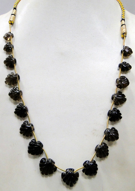 150 k smoky topaz gemstone strand necklace faceted