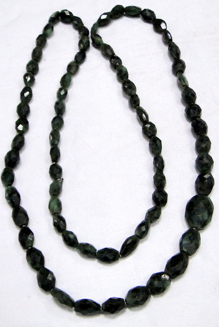 Emerald beads strand necklace natural gemstones tumbled jewelry-11465