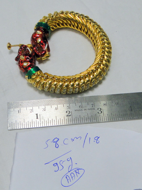 Diamond gold bangle Kundan meena work diamond gold bangle bracelet cuff 485-187