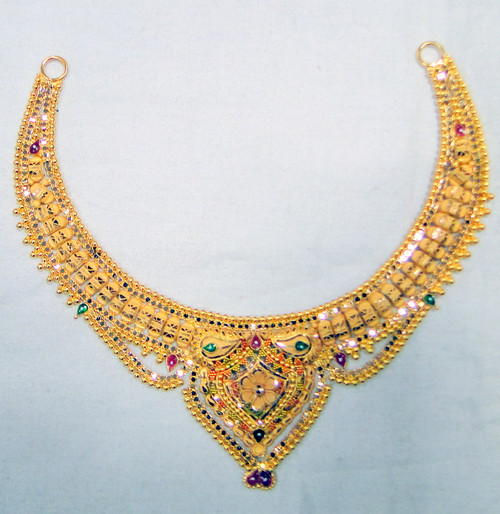 Gold Necklace choker 22K Gold Handmade fine jewelry wedding Indian Jewellery