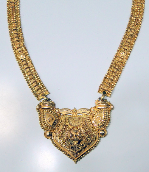 22K Gold Hallmarked Necklace pendant fine Indian jewelry