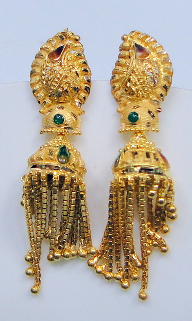 22K Gold Earrings fine chandelier jewelry 12064