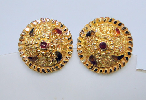 22K Gold Studs Earrings fine jewelry 12073