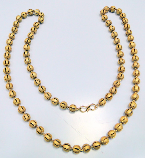 22k Gold Beads Chain Necklace Vintage Jewelry