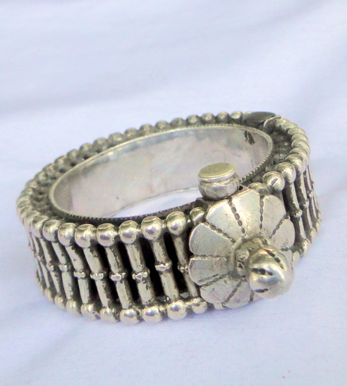 Ethnic Tribal Old Silver Cuff Bangle Spiky Bracelet 13115