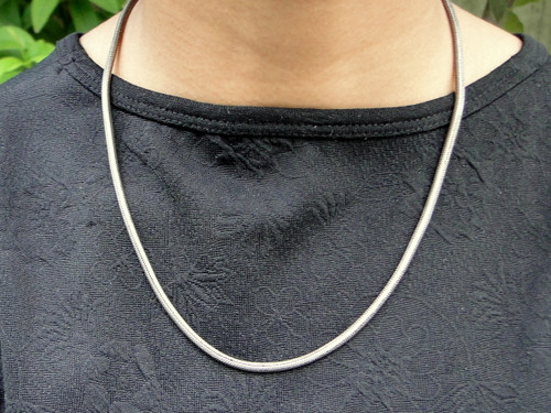 Ethnic tribal Old Silver Snake Chain Necklace 13384