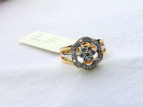 18K Solid Gold Marked Real Diamond wedding Engagement Ring Fine Gift Jewelry 574-061