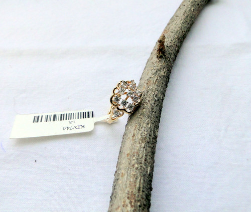 18K Solid Gold Marked Real Diamond wedding Engagement Ring Fine Gift Jewelry 574-124