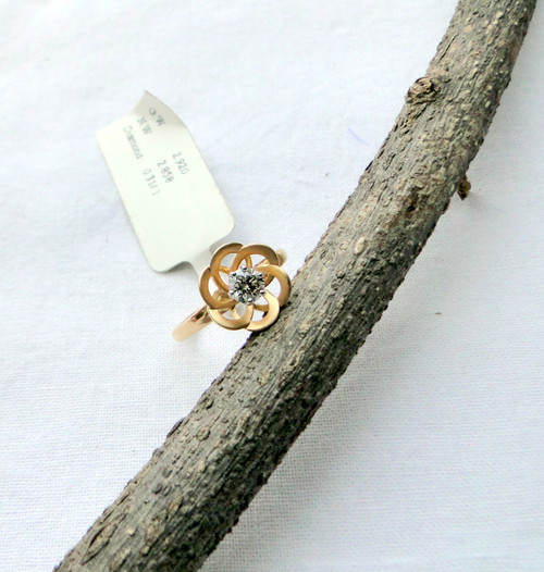 18K Solid Gold Marked Real Diamond wedding Engage/ment Ring Fine Gift Jewelry 574-227