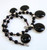 DESIGNER 925 STERLING SILVER NECKLACE BLACK  ONYX GARNET
