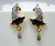 14 K solid gold Diamond enamel earrings ear studs