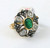 VICTORIAN ROSE CUT DIAMOND EMERALD GOLD RING