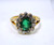 Vintage 18 k solid gold Emerald Diamond ring 9373