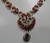 Vintage style 18 K solid gold Diamond Ruby Necklace with earrings