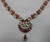 Vintage style 18 K solid gold Diamond Ruby Necklace with earrings