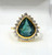 Emerald Ring vintage antique 18 K solid gold Diamond Emerald Ring pear shape