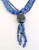 vintage lapis gemstone strands necklace blue designer long 980 ct.