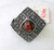 VINTAGE DIAMOND GARNET GEMSTONE GOLD RING COCKTAIL 4215