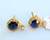 14 CT GOLD IOLITE  GEMSTONE DIAMOND EAR STUDS EARRING  5500