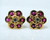 Vintage antique 22K gold earrings with coloured stones