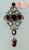 Victorian Diamond Ruby Gold silver Pendant necklace 7784