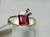 14 K solid gold Diamond Rubelite ring jewelry