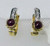 14 K solid gold Diamond Ruby earrings studs jewelry