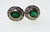 14 K solid gold Diamond Emerald earrings studs jewelry 7976