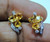14 K solid gold Diamond Citrine earrings studs jewelry