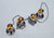 Kurta buttons 925 sterling silver & Citrine gemstones buttons set-11802