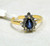 Gold Blue Sapphire Diamond Ring 14K Handmade fine jewelry engagement wedding Blue 493-38