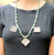 Ethnic tribal Old solid  Silver Pendant and Green Onyx Gemstone Beads Necklace