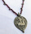 Ethnic Tribal Old  Silver Amulet and Garnet Gemstone Beads Necklace