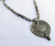 Ethnic Tribal Old  Silver Naga Snake Amulet and Onyx Beads Necklace