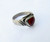 Vintage Solid Silver Red Onyx Gemstone Ring 13606