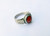 Vintage Solid Silver Red Onyx Gemstone Ring 13610