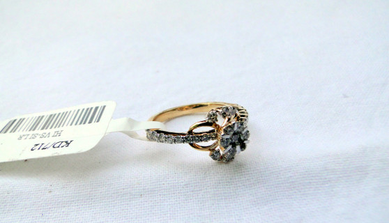 18K Solid Gold Marked Real Diamond wedding Engage/ment Ring Fine Gift Jewelry 574-240