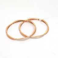 18K  Hallmarked Gold Bangles Pair Fine Handmade Jewelry -190