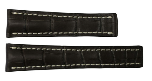 20x18 Mocha Genuine Matte Alligator Watch Band for Breitling | OEMwatchbands.com