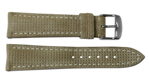 22x20 Khaki Vented Genuine Leather Watch Strap for Breitling (Tang Buckle) | OEMwatchbands.com