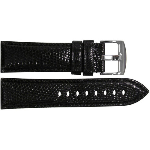 26mm (XL) Black Lizard Watch Strap with Match Stitching for Panerai Radiomir | OEMwatchbands.com