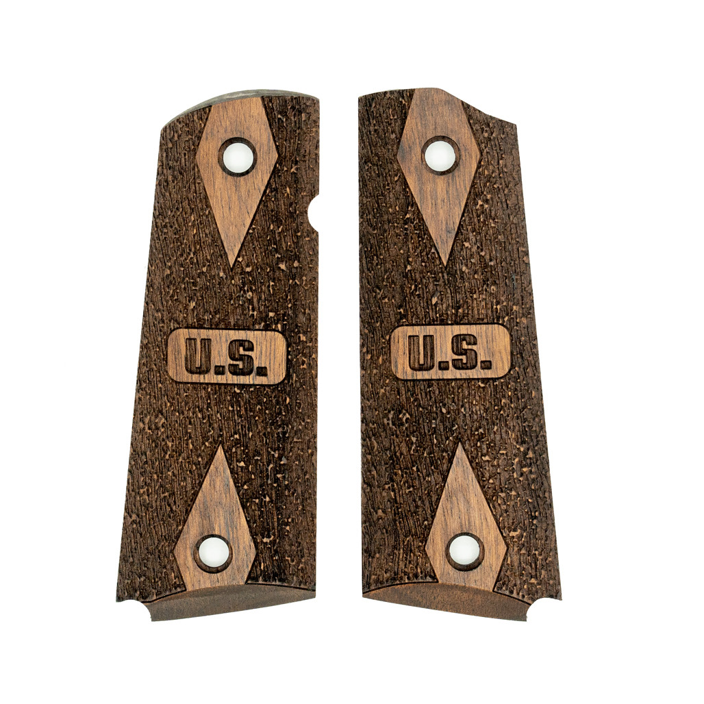 5本SET CLUBHAUS Original Grip BROWN 1911 Walnut Grip Set – US Emblem, Textured Panels