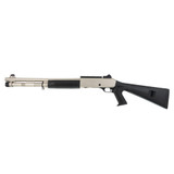 Detailed view of the MAC 1014 Marine nickel‑finished barrel and choke system