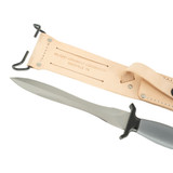 Military-style MAC MK II Knife next to sheath