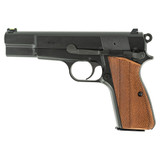 Close-up of Inglis P-35B’s forged slide and dovetail-cut front sight