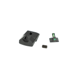 1911 green fiber optic front sight close-up