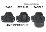 G-Code Paradigm Universal Fit Holster Small/Medium demonstrating ambidextrous use for right- and left-handed shooters.